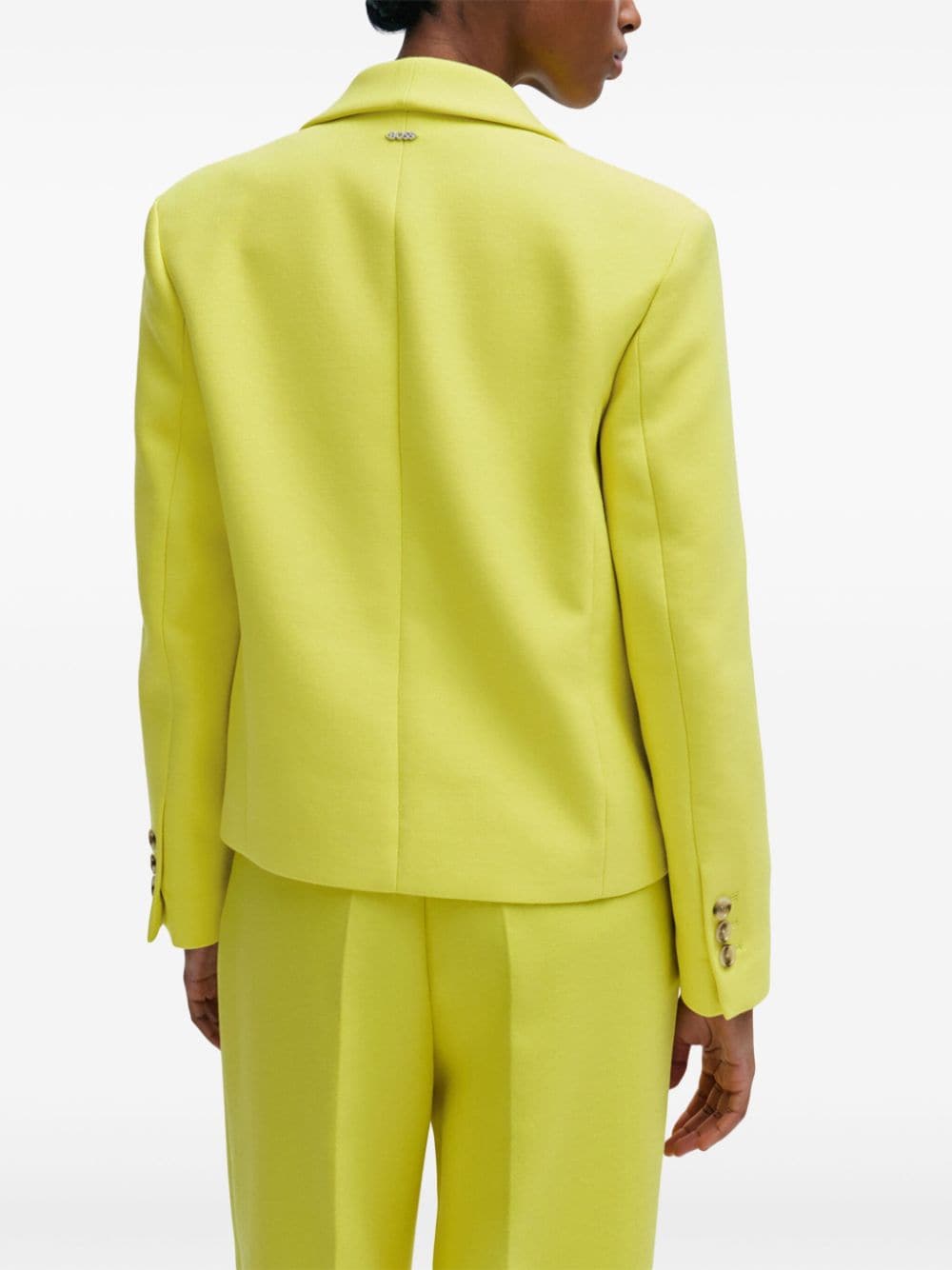 Shop Hugo Boss Double-breasted Blazer In 727 Yellow