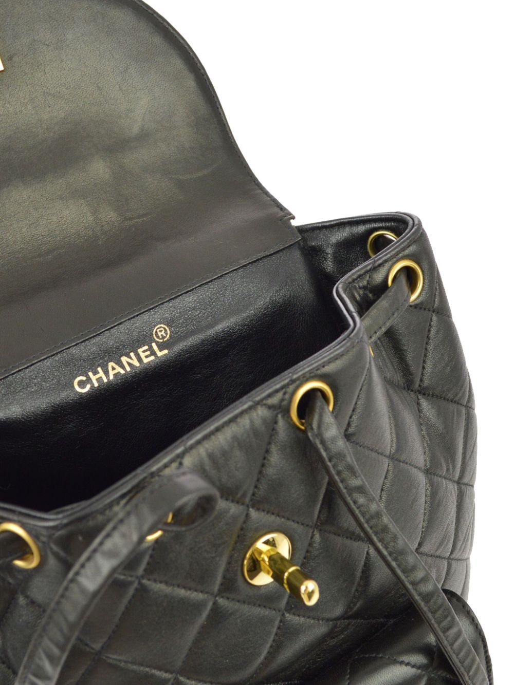 Pre-owned Chanel 1995 Large Duma Backpack In Black