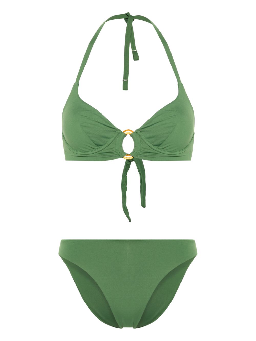 Fisico Ring-embellished Bikini In Green