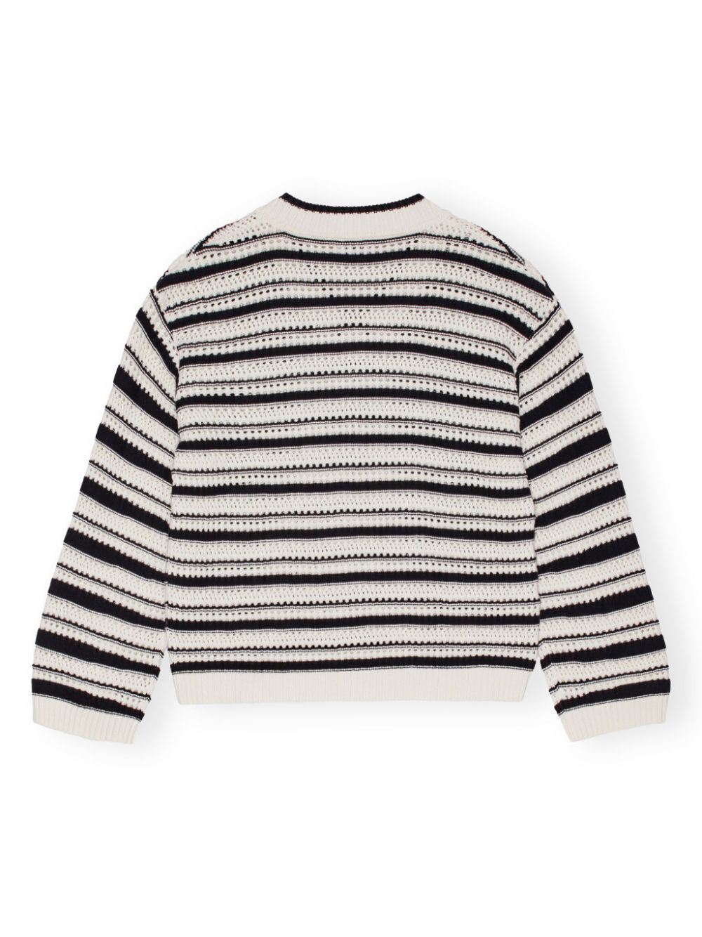 GANNI striped open-knit jumper Women