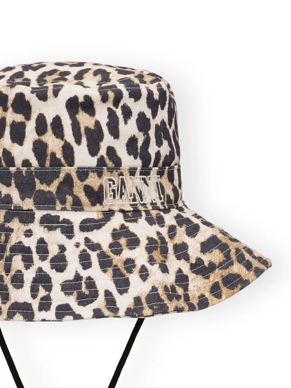 GANNI leopard print Bucket Hat Neutrals FARFETCH