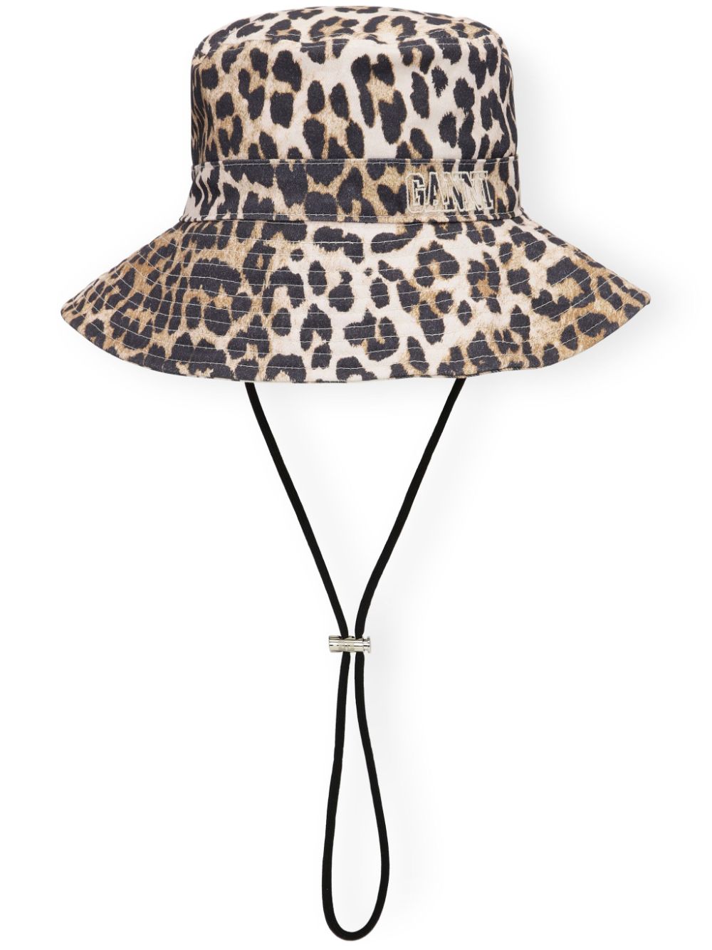 Ganni Leopard-print Bucket Hat In Neutrals