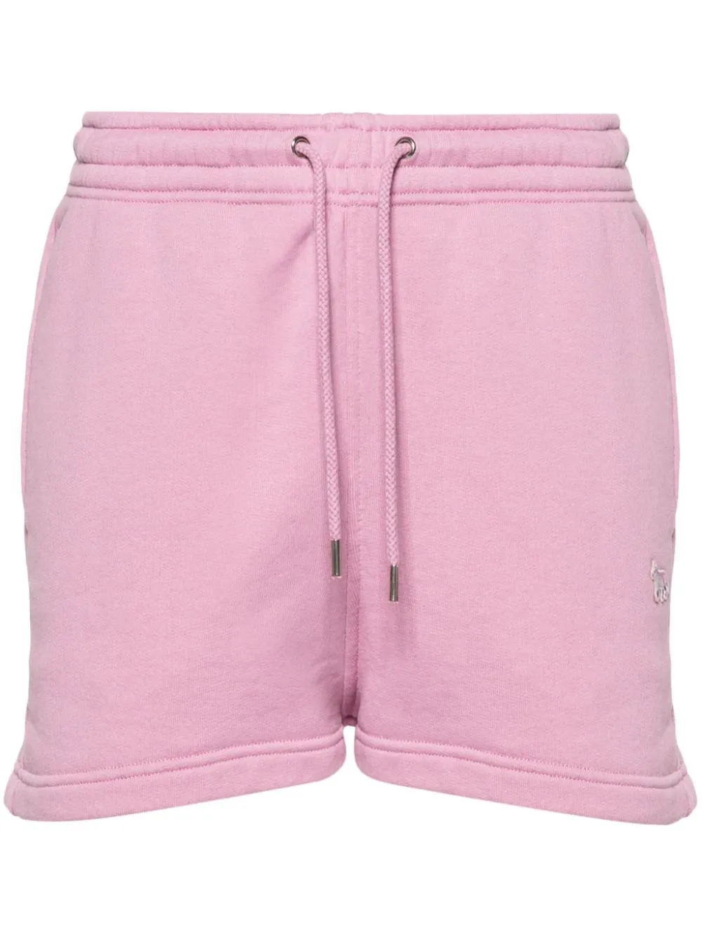 Shop Maison Kitsuné Fox-patch Track Shorts In Pink