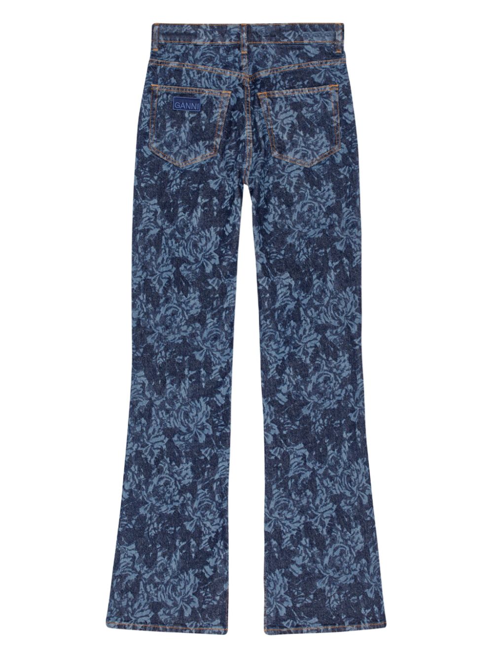 GANNI Jeans met bloemenprint Blauw