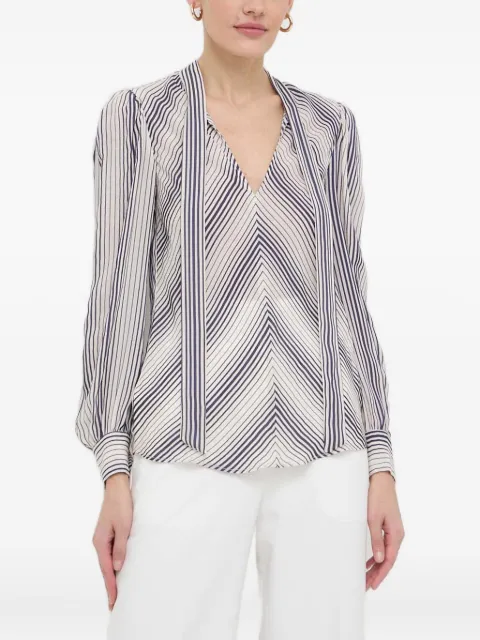 TWINSET striped tie-neck blouse