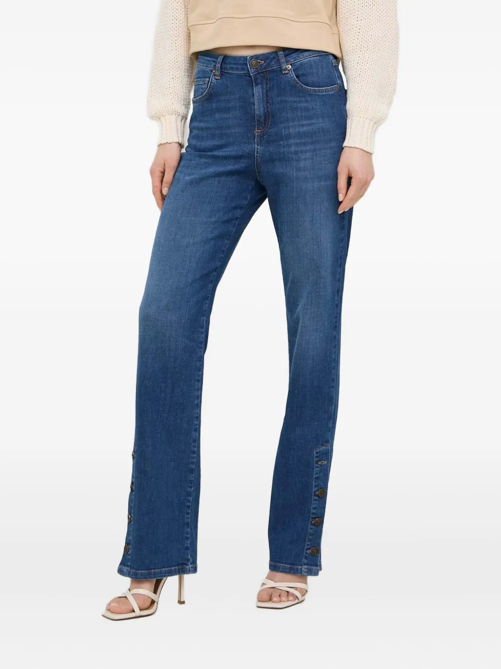 Twinset Buttoned Jeans In Blue