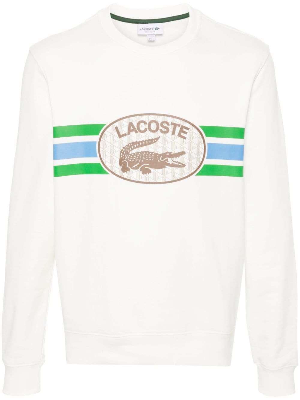 Lacoste Logo-print Cotton Sweatshirt In Weiss