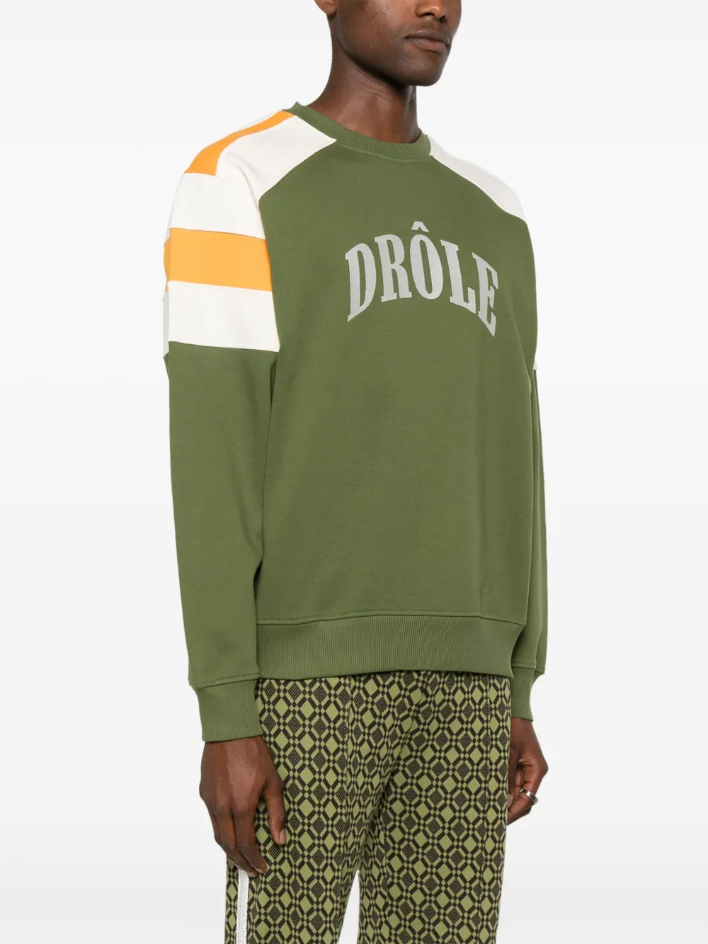 Drôle De Monsieur Sweater met geborduurd logo Groen