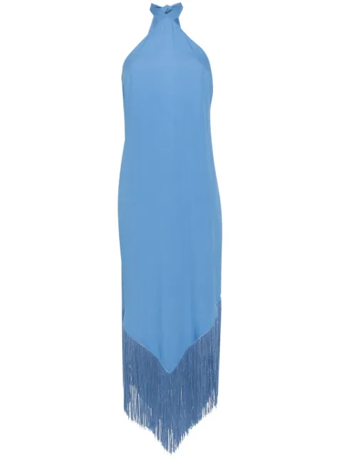 Taller Marmo halterneck fringed maxi dress