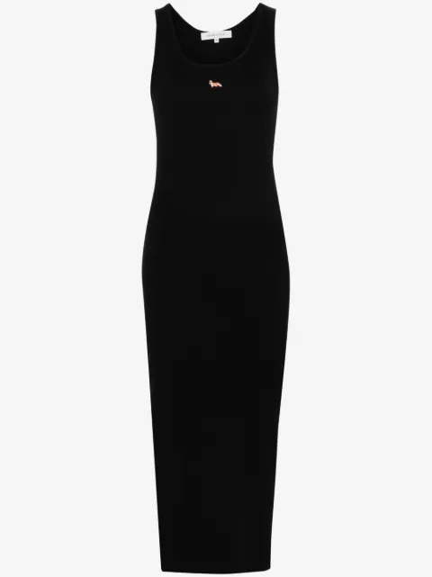 Maison Kitsuné fox-motif ribbed midi dress