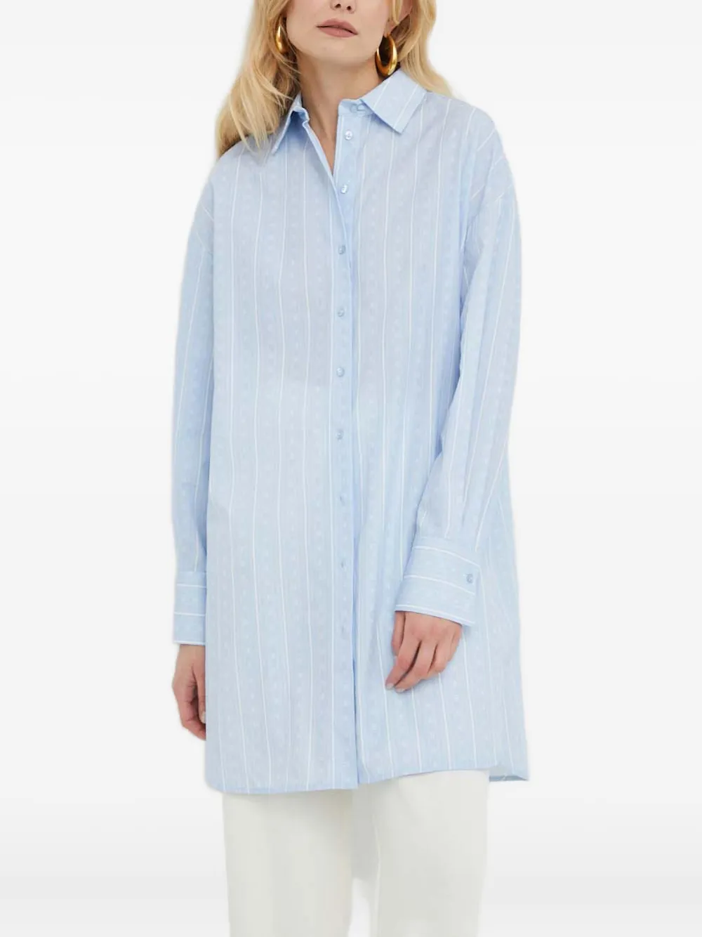 TWINSET ストライプ ボタンシャツ - ブルー TWINSET ストライプ ボタンシャツ - ブルー