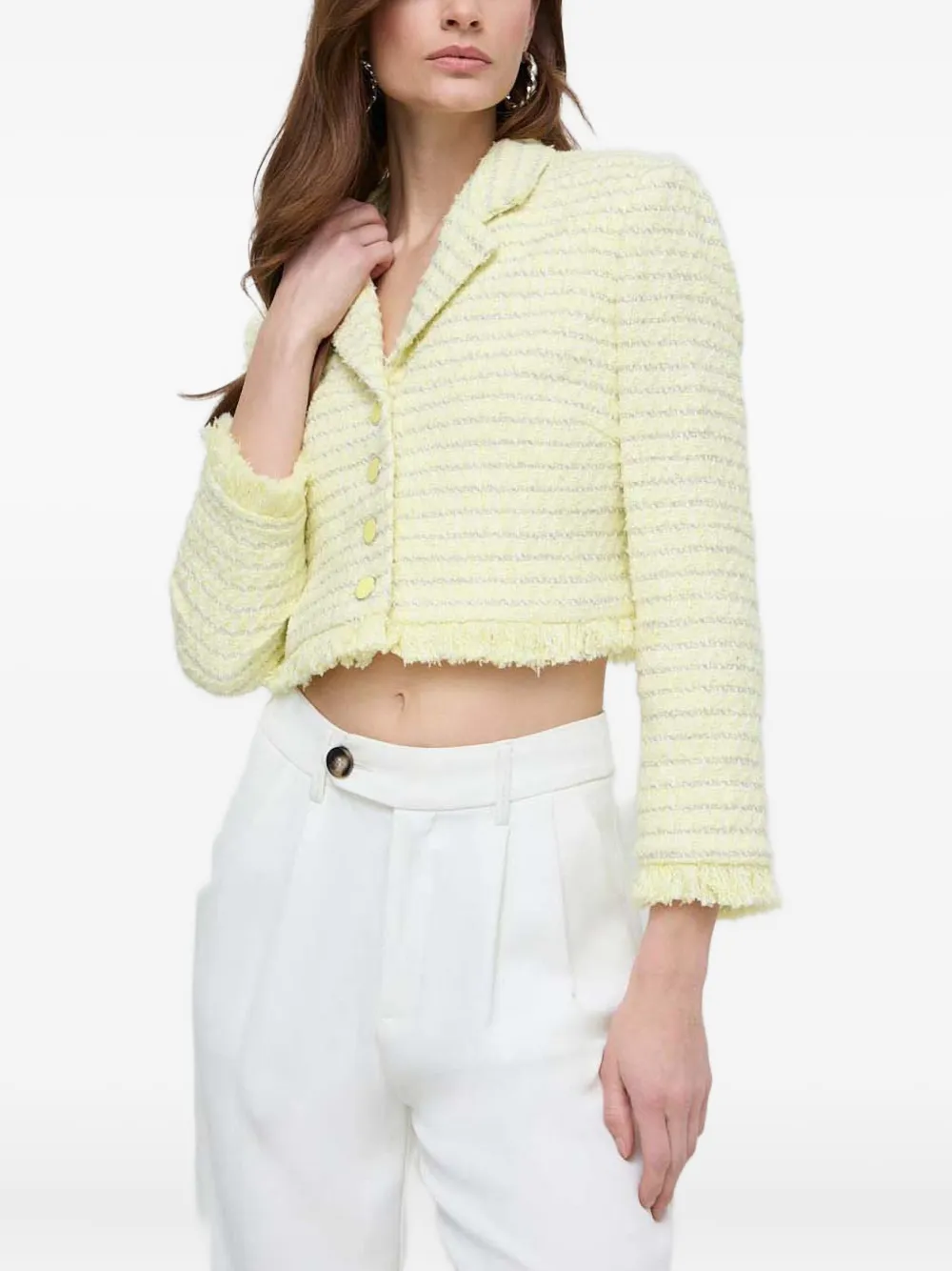 TWINSET fringed buttoned jacket | Yellow | Image 1