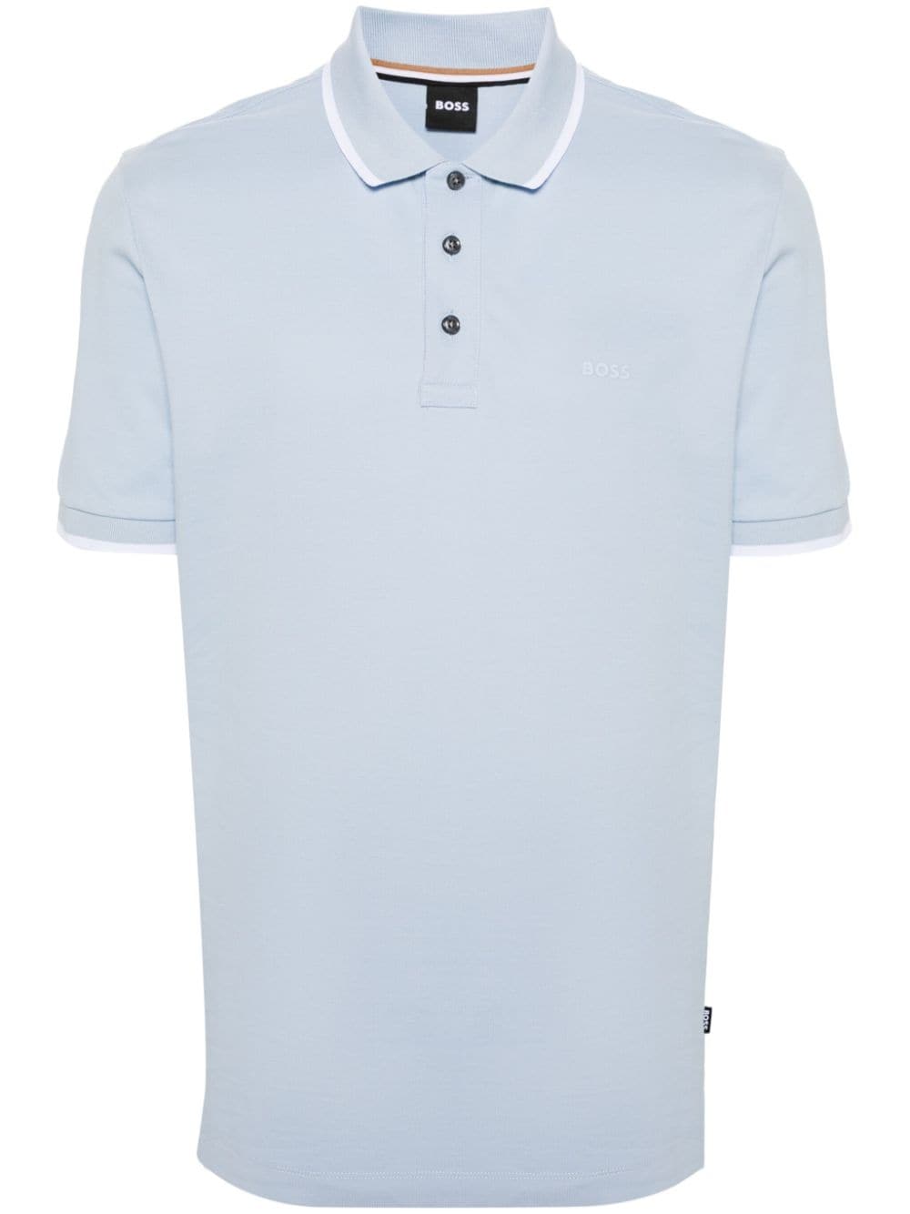 Hugo Boss Logo-print Piqué Polo Shirt In Blue