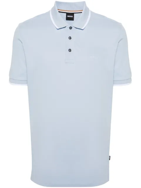 BOSS logo-print piqué polo shirt