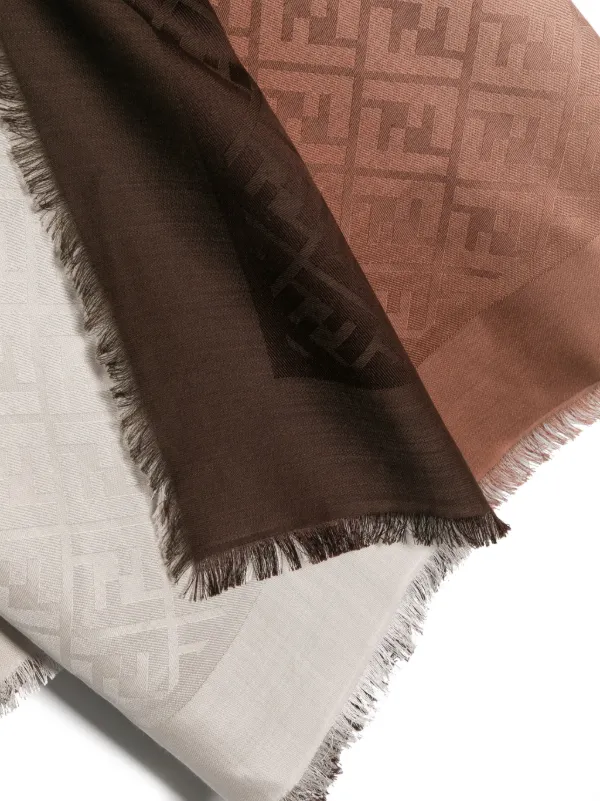 FENDI FF motif Gradient Scarf Brown FARFETCH KW