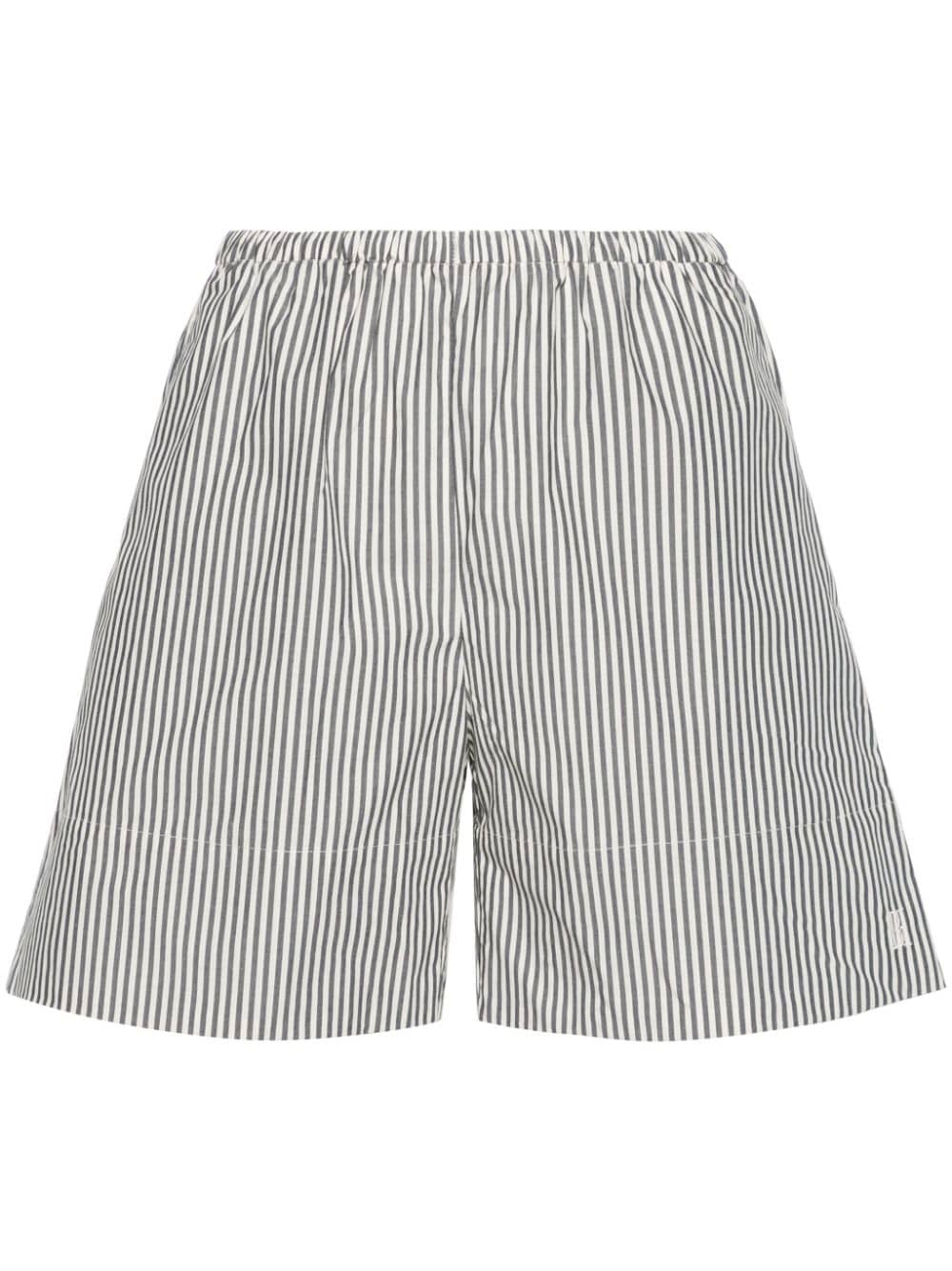 Shop By Malene Birger Siona Striped Shorts In White