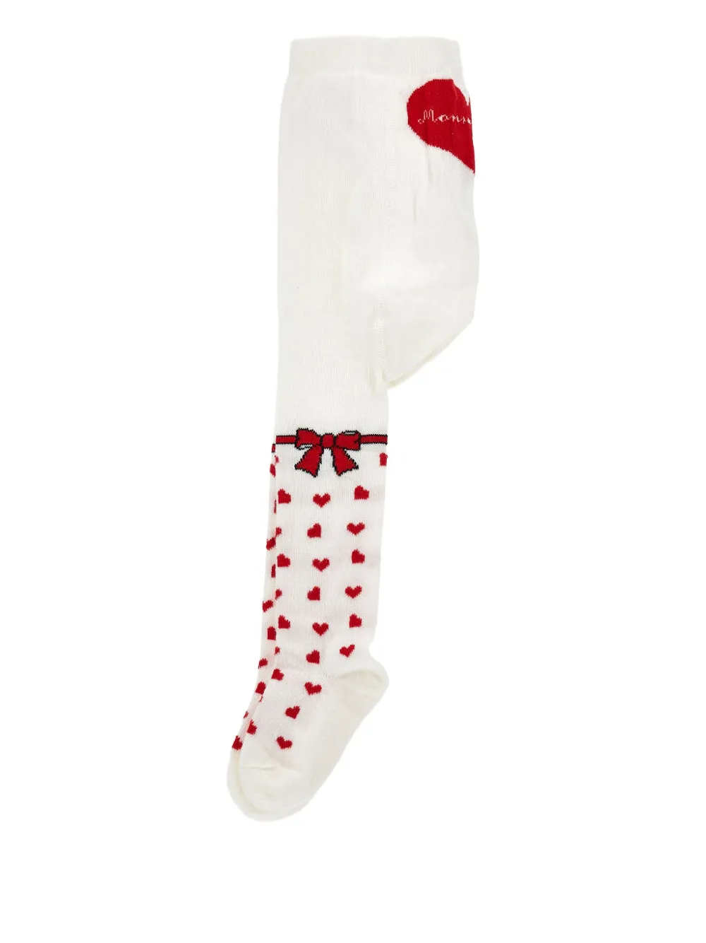 Monnalisa heart-bow tights - Bianco