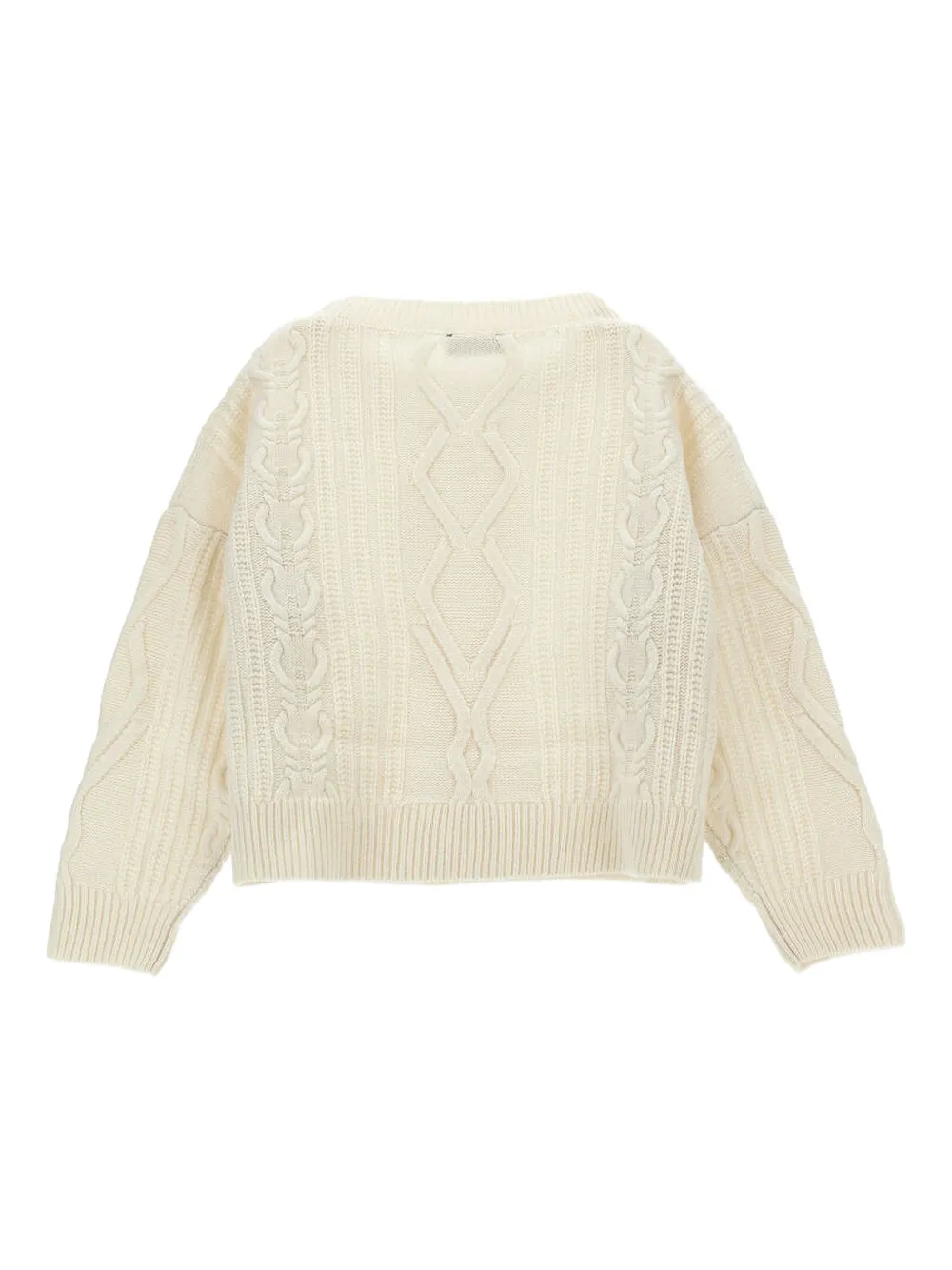 Monnalisa Kabelgebreide trui Beige