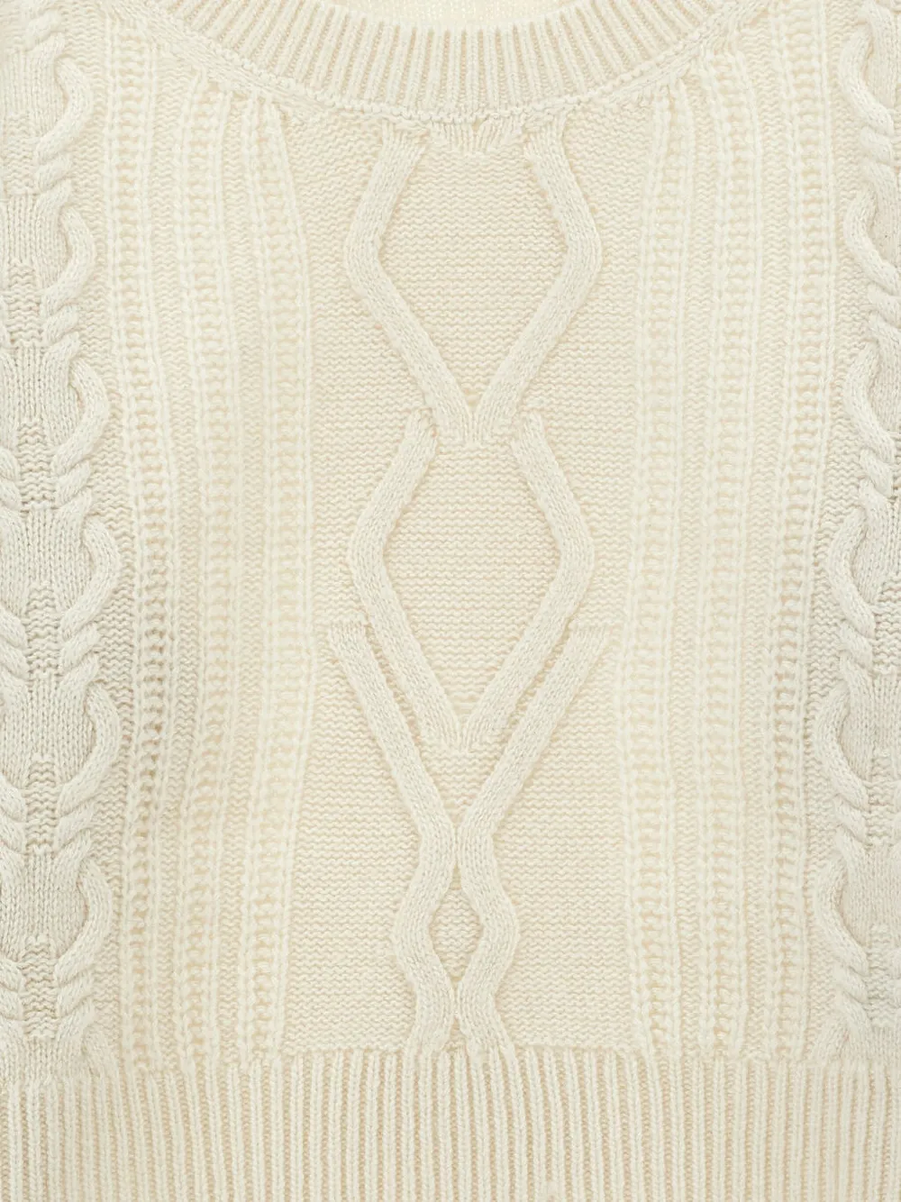 Monnalisa Kabelgebreide trui Beige