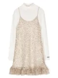 Monnalisa high-neck layered dress - Gold