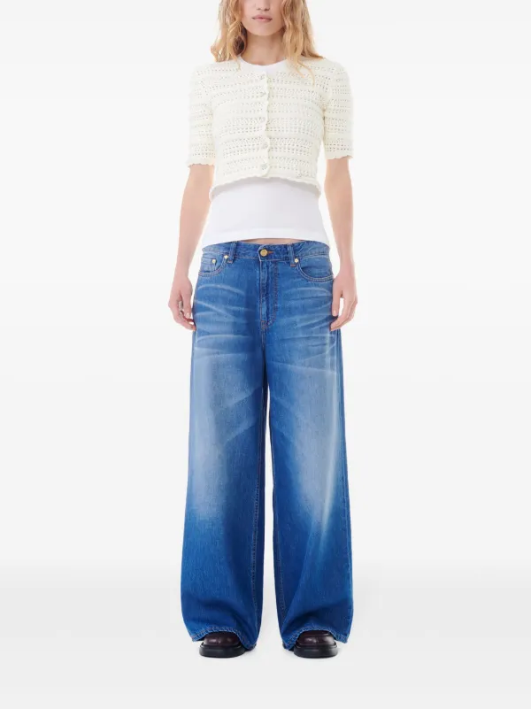 GANNI mid rise wide leg Jeans Blue FARFETCH CA