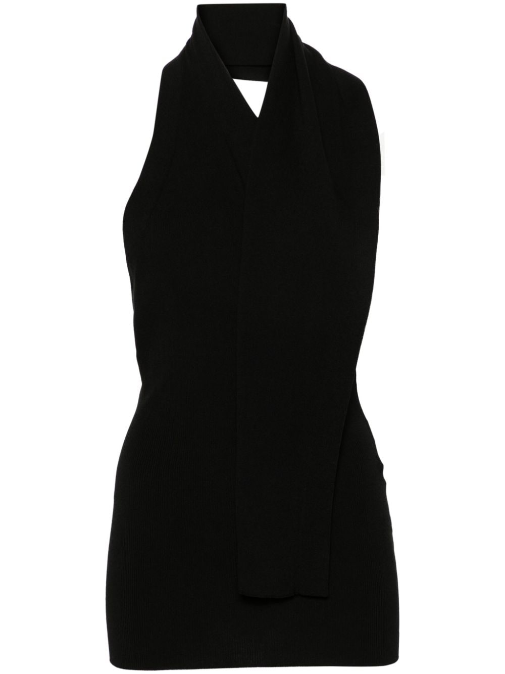 Fendi Halterneck Knitted Top In Black