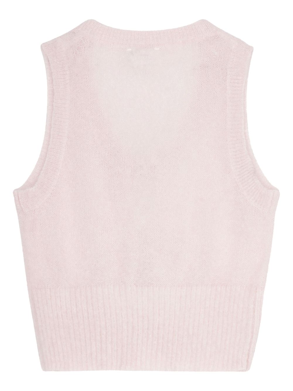 GANNI bow-fastening knitted vest Women