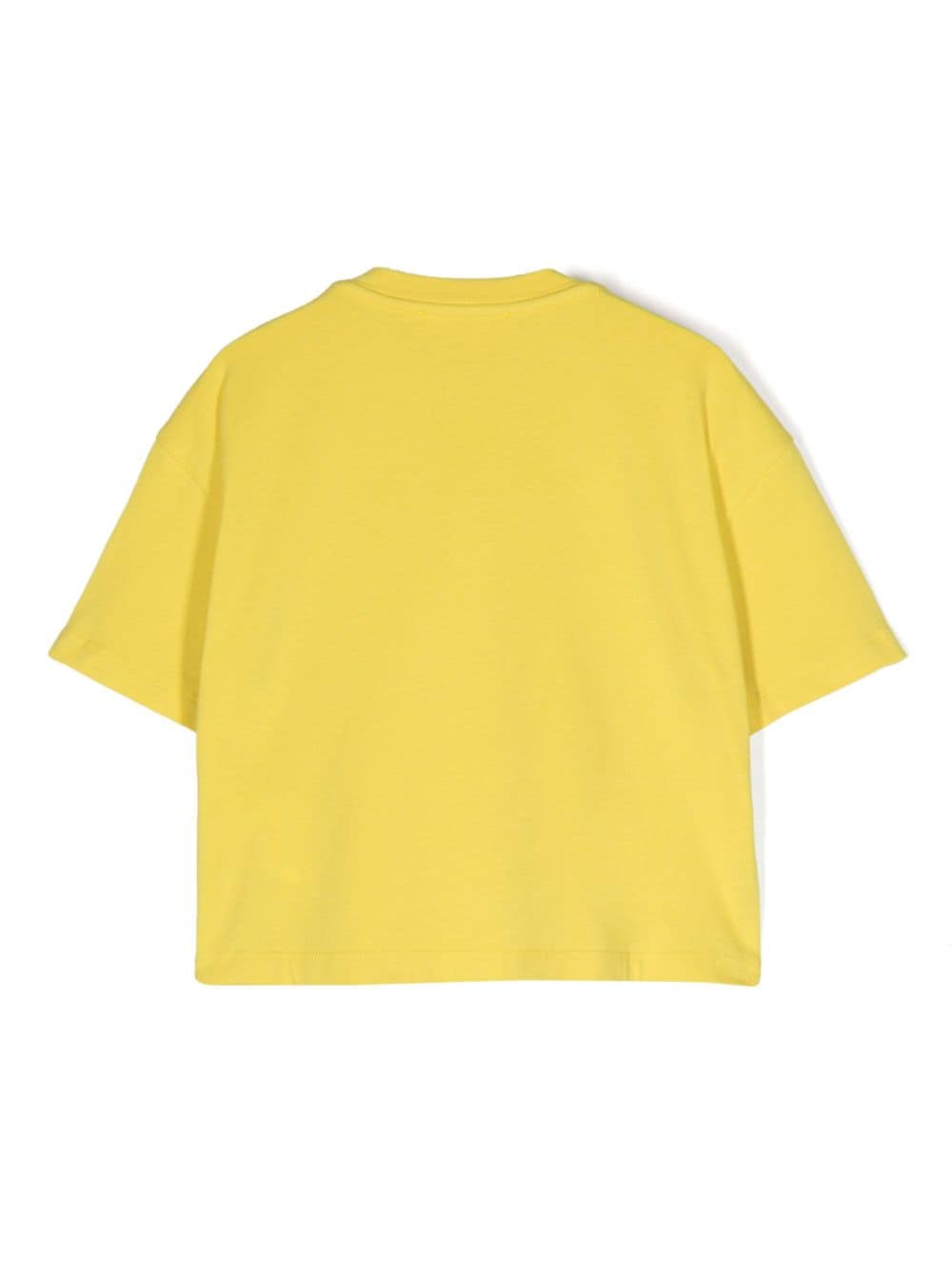 Shop Elisabetta Franchi La Mia Bambina Logo-embroidered T-shirt In Yellow