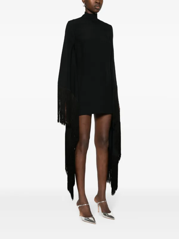 el mar mini dress Taller Marmo - Dragon Fringed Mini Dress - Black - IT 36