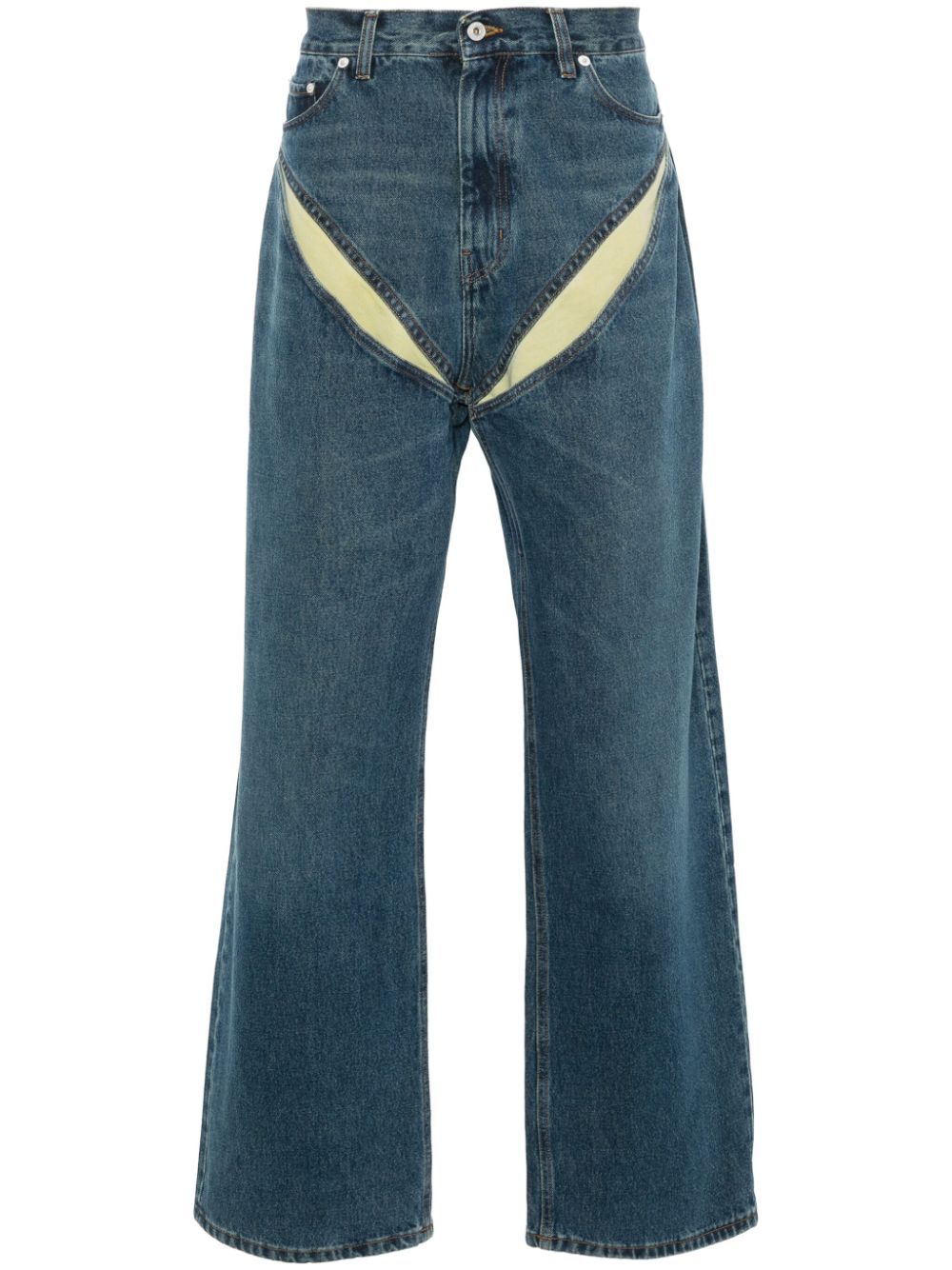 Shop Y/project Cut-out Detail Jeans In Blue