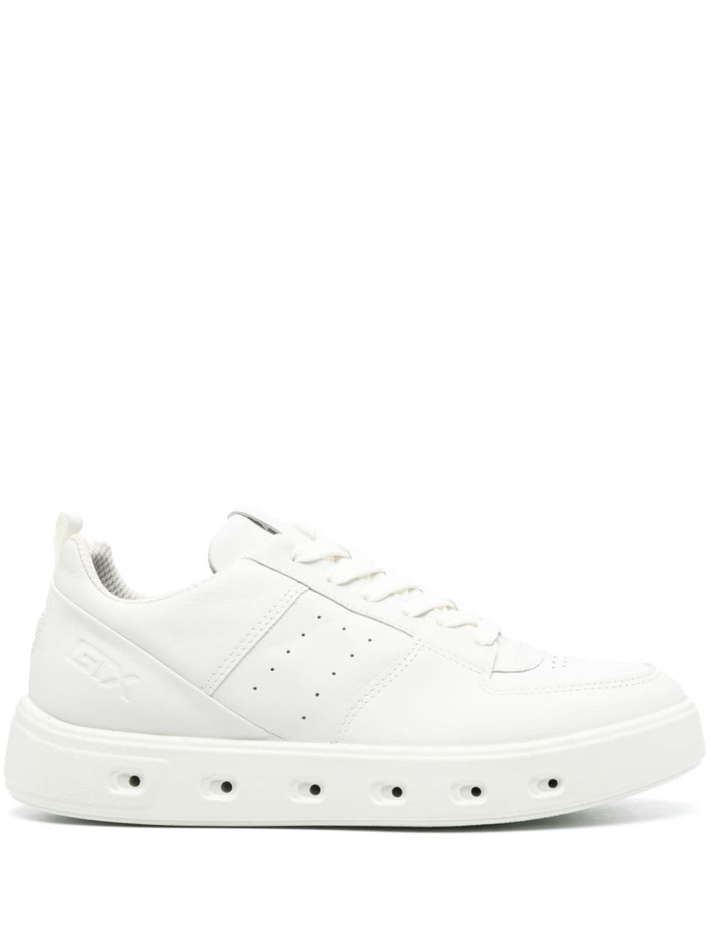 Ecco Street Leather Sneakers In White