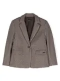 Monnalisa crystal-embellished herringbone blazer - Grey