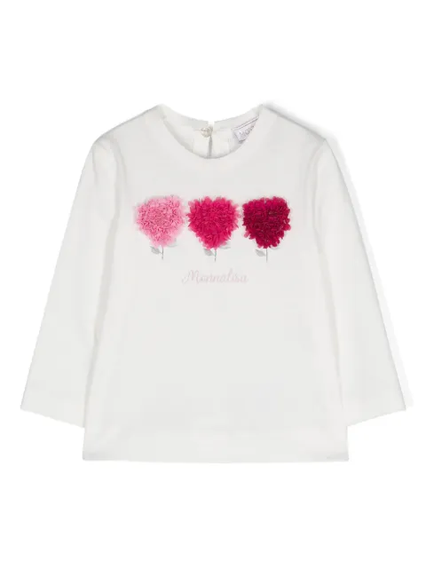 Monnalisa playera con aplique floral