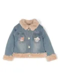 Monnalisa logo-embroidered denim jacket - Blue