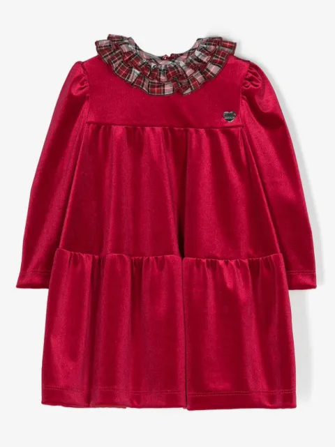 Monnalisa ruffle-collar velvet dress