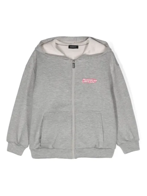 Monnalisa hoodie con cierre y logo estampado