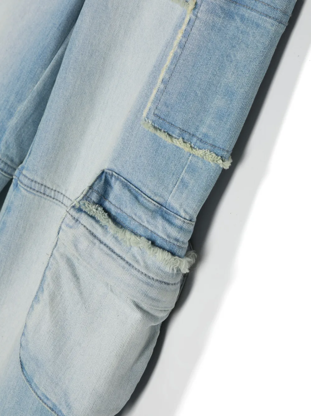 Monnalisa Cargo jeans met franje Blauw
