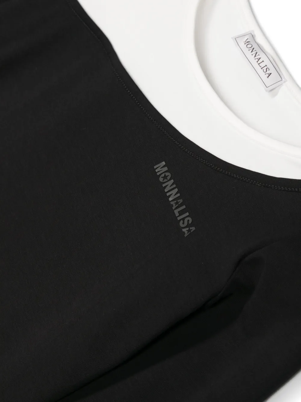 Monnalisa Asymmetrisch T-shirt met logo Zwart