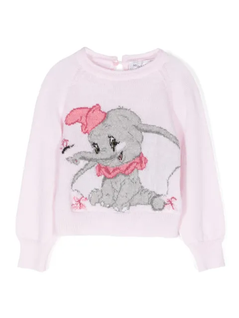Monnalisa suéter tejido con motivo dumbo en intarsia