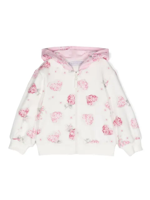 Monnalisa hoodie con corazón estampado y cierre