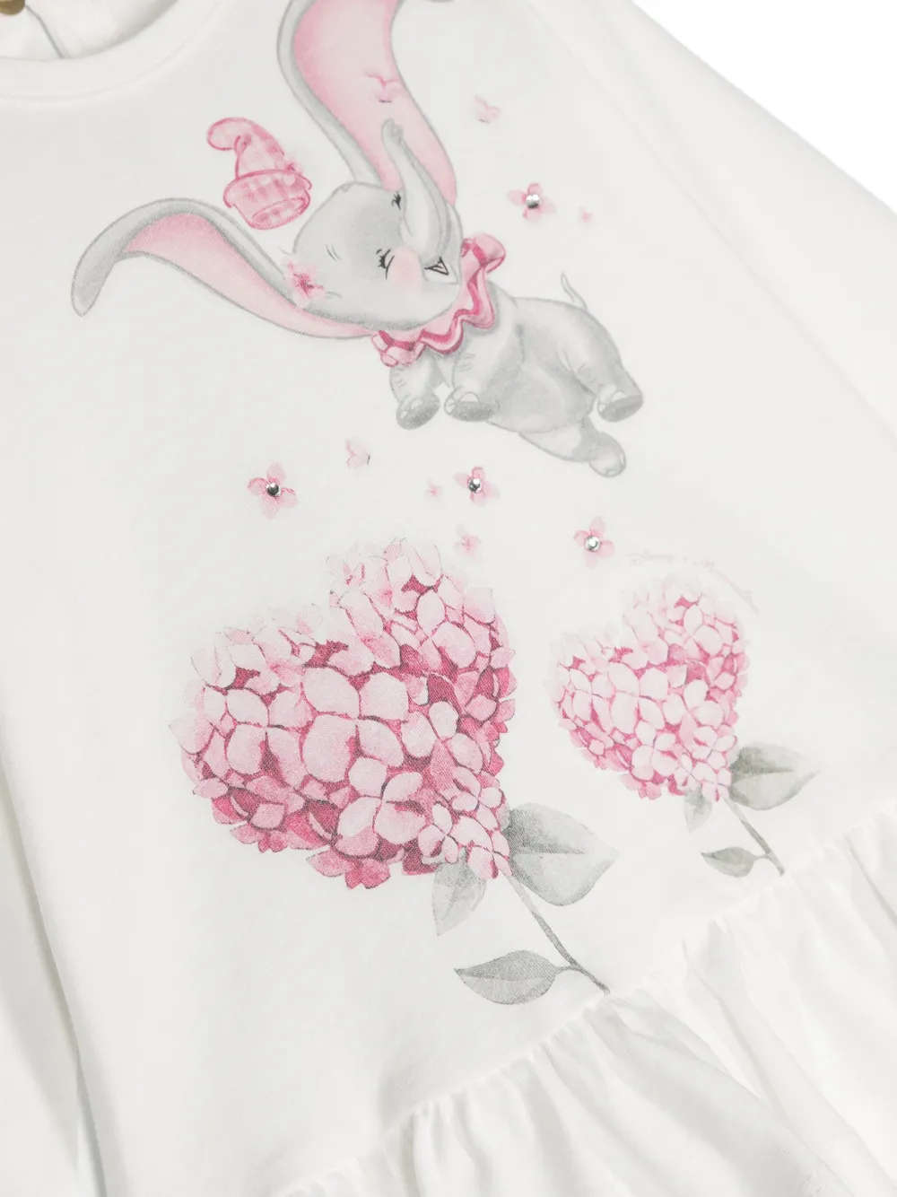 Monnalisa x Disney Dumbo katoenen T-shirt Wit