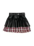 Monnalisa layered faux-leather skirt - Black