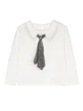 Monnalisa tie-print cotton T-shirt - White