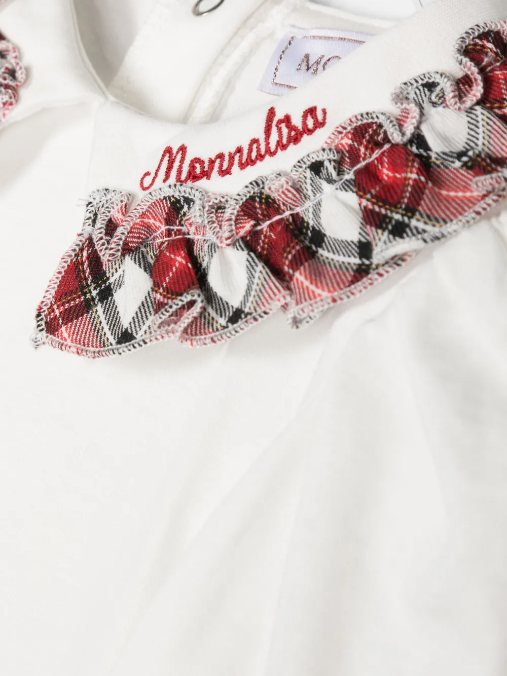 Monnalisa Romper met geborduurd logo Wit