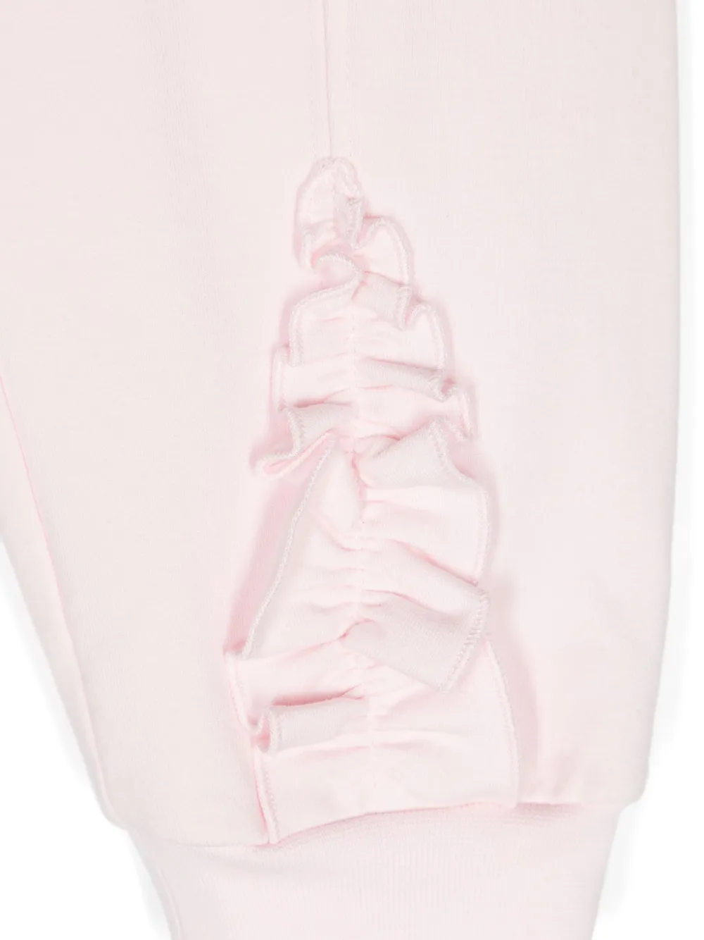 Monnalisa Pantalon met geborduurd logo en ruches Roze