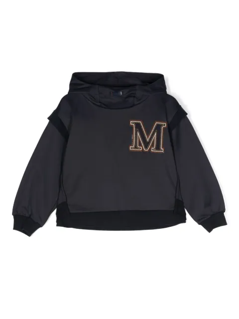 Monnalisa logo-patch layered hoodie