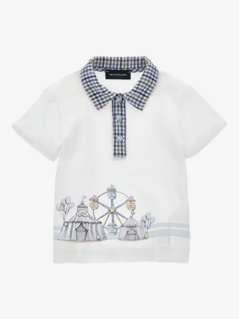 Monnalisa playera tipo polo con estampado de circo