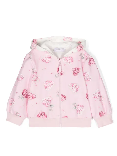 Monnalisa sudadera con capucha y estampado floral