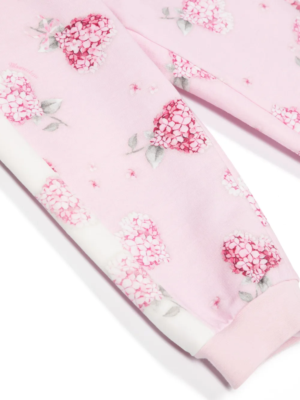 Monnalisa Trainingsbroek met bloemenprint Roze