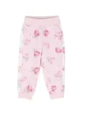 Monnalisa floral-print cotton track pants - Pink